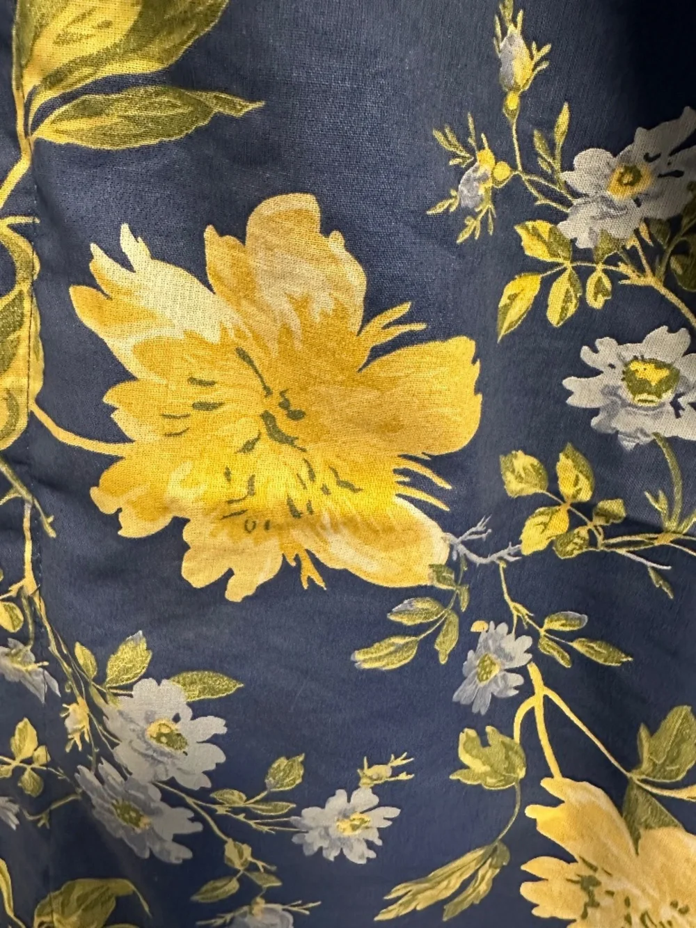 Laura Ashley Vintage King Pillow Shams (2) Emily Blue and Yellow Floral Cottage